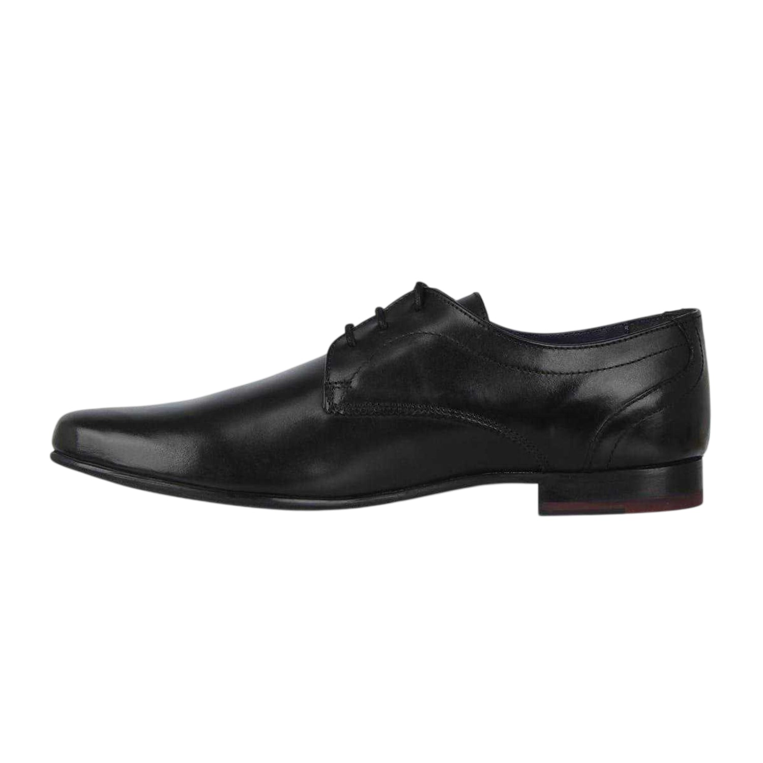 Black - Side - Firetrap Mens Leather Derby Shoes