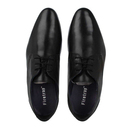 Black - Pack Shot - Firetrap Mens Leather Derby Shoes