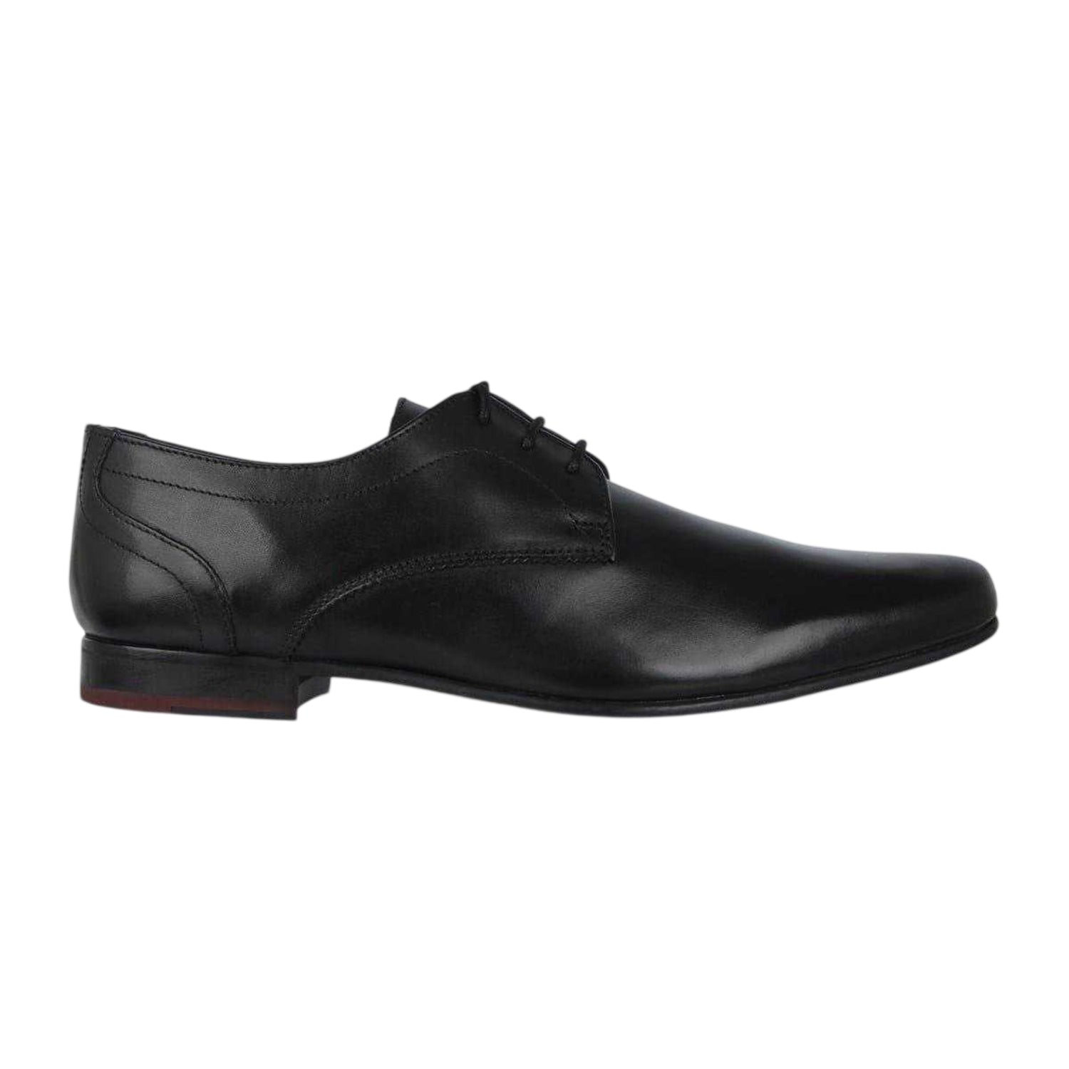 Black - Front - Firetrap Mens Leather Derby Shoes