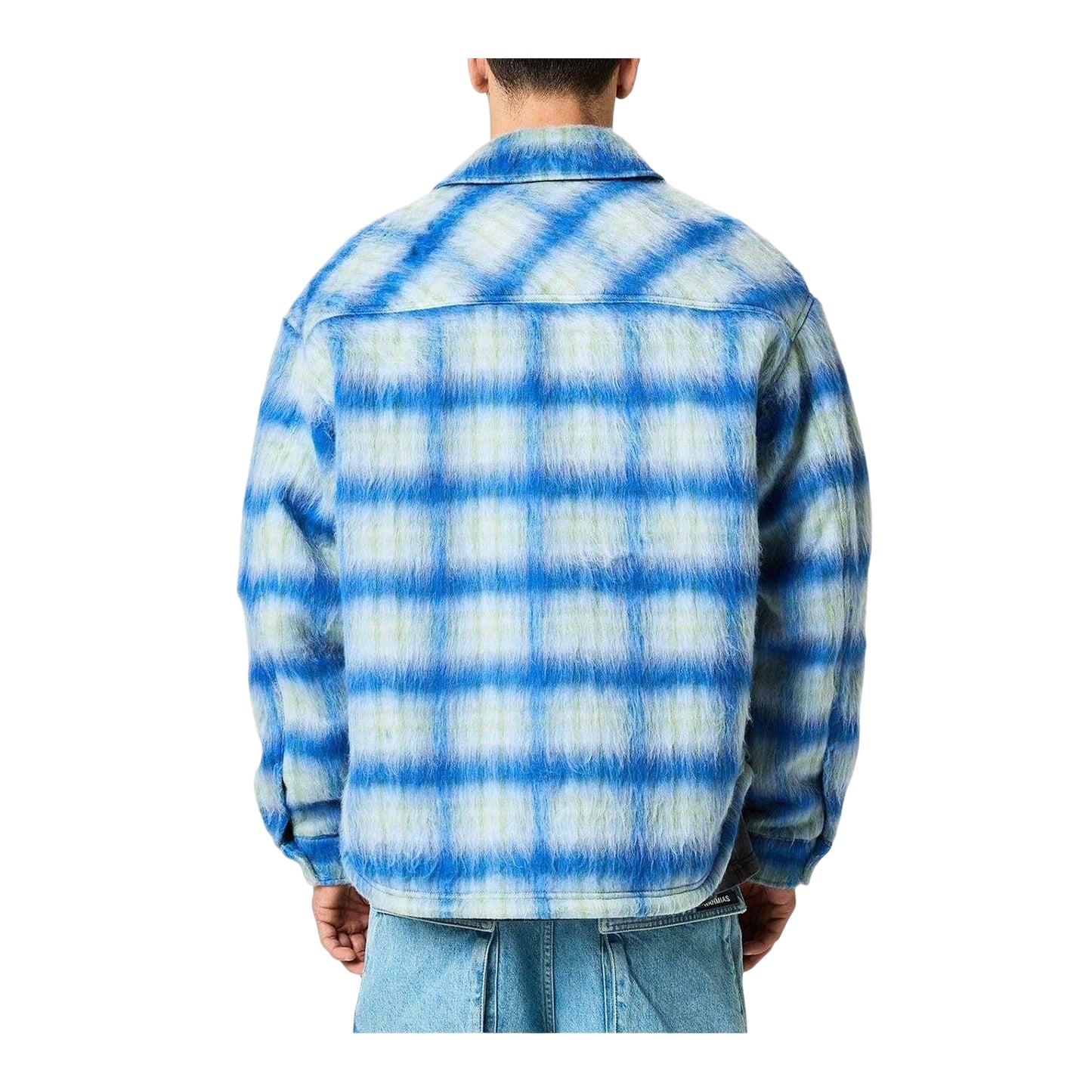 Electric Blue - Back - Represent Mens Textured Polyester Overshirt