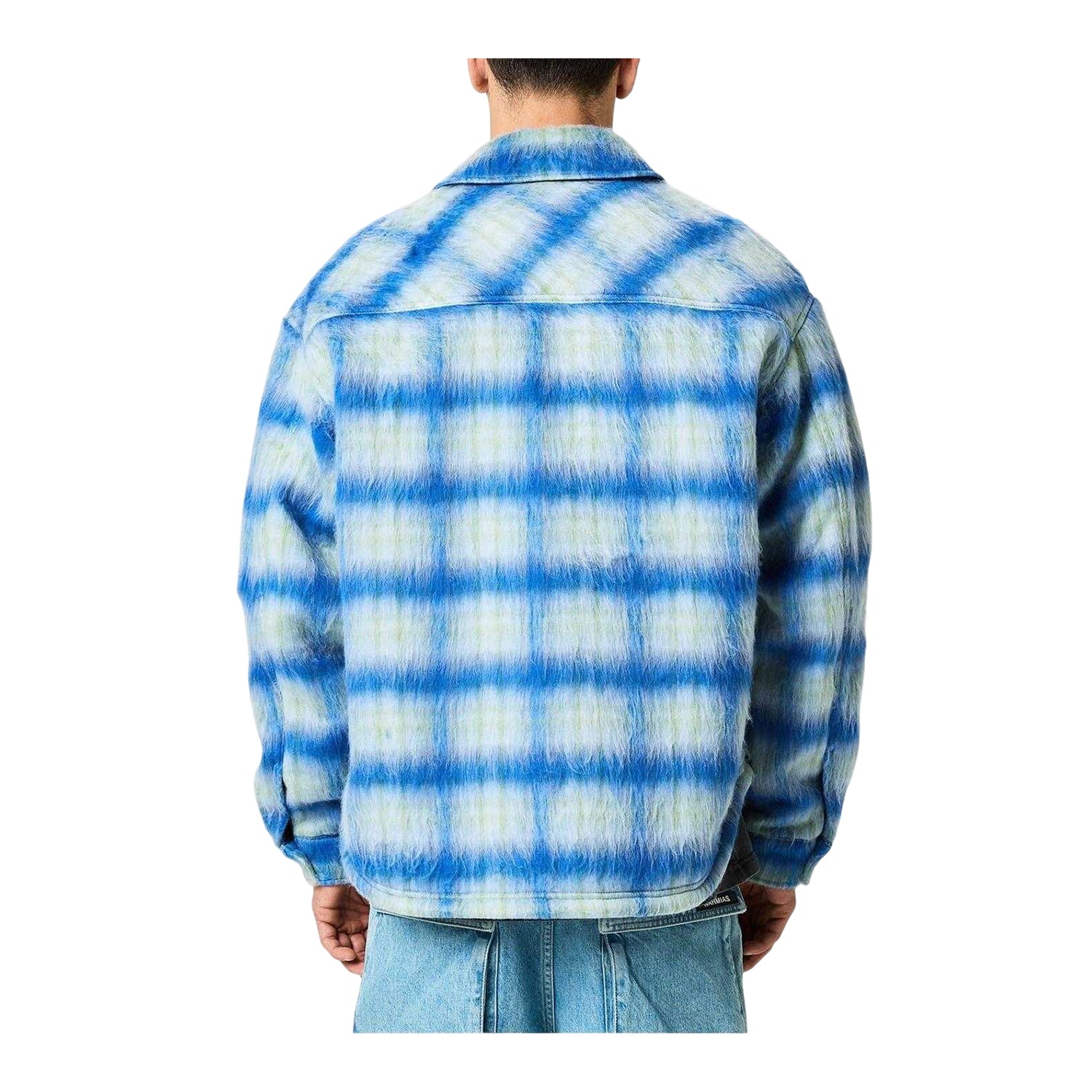 Electric Blue - Back - Represent Mens Textured Polyester Overshirt