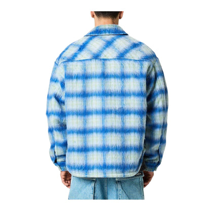 Electric Blue - Back - Represent Mens Textured Polyester Overshirt