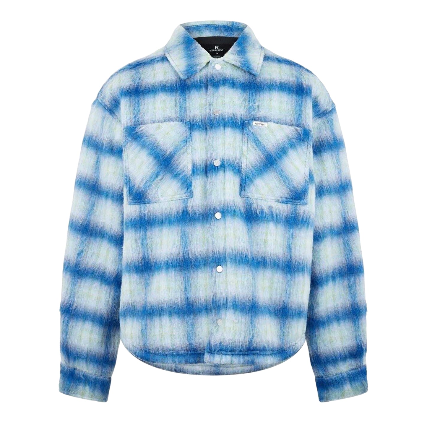 Electric Blue - Front - Represent Mens Textured Polyester Overshirt