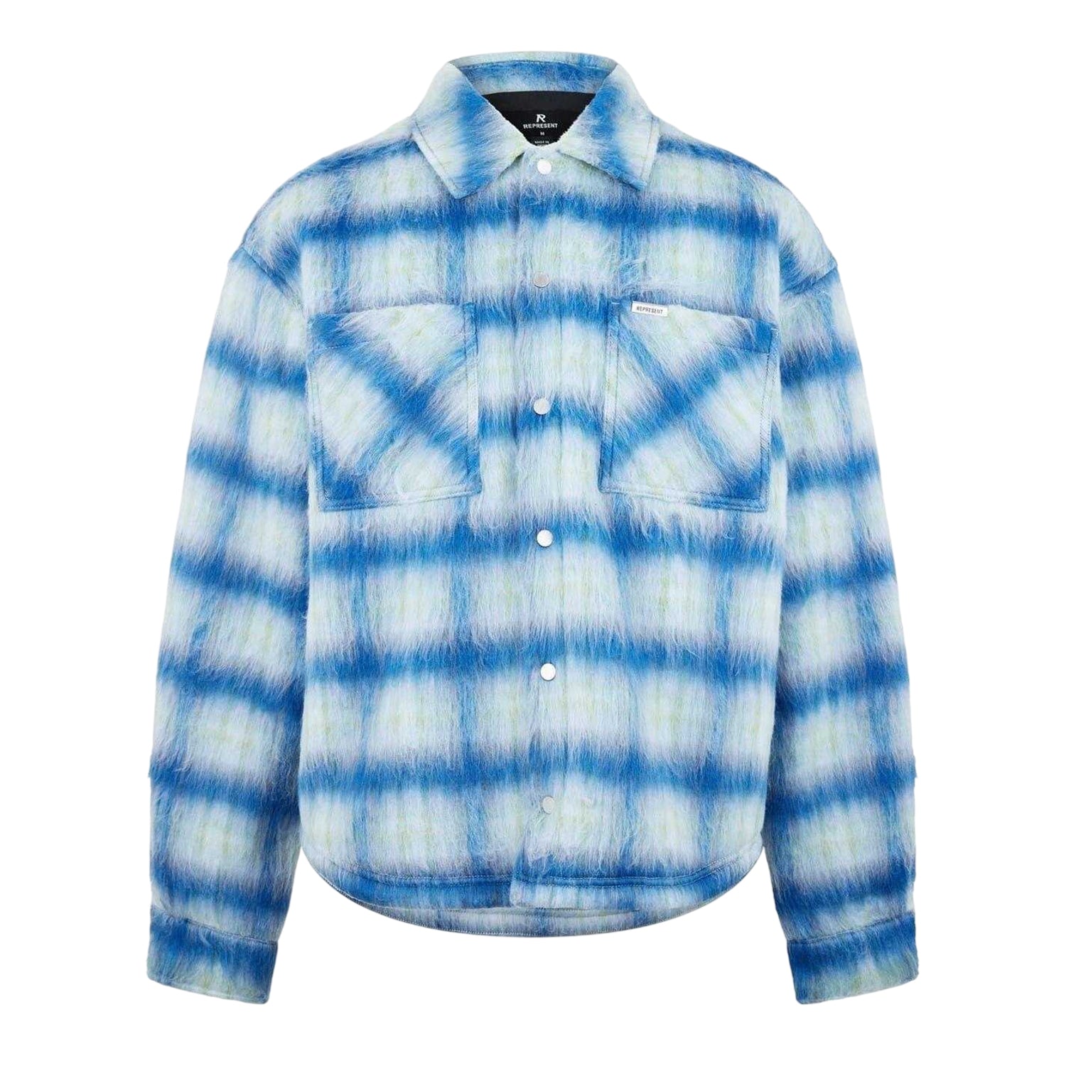 Electric Blue - Front - Represent Mens Textured Polyester Overshirt