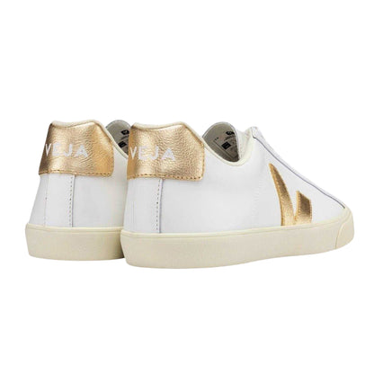 White - Back - Veja Womens-Ladies Esplar Leather Flat Trainers
