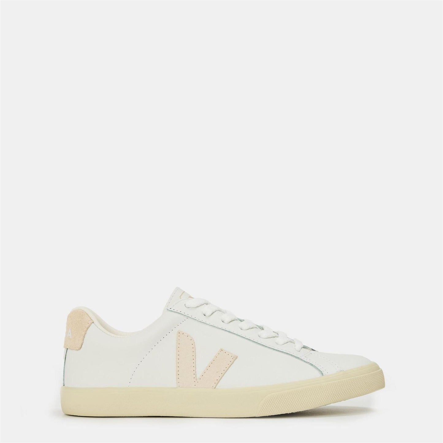 White-Sable - Front - Veja Womens-Ladies Esplar Leather Flat Trainers