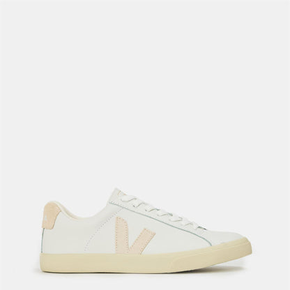 White-Sable - Front - Veja Womens-Ladies Esplar Leather Flat Trainers