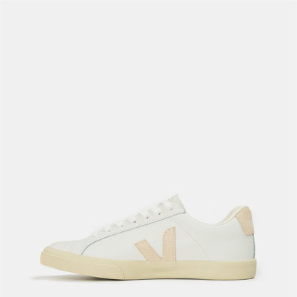 White-Sable - Back - Veja Womens-Ladies Esplar Leather Flat Trainers