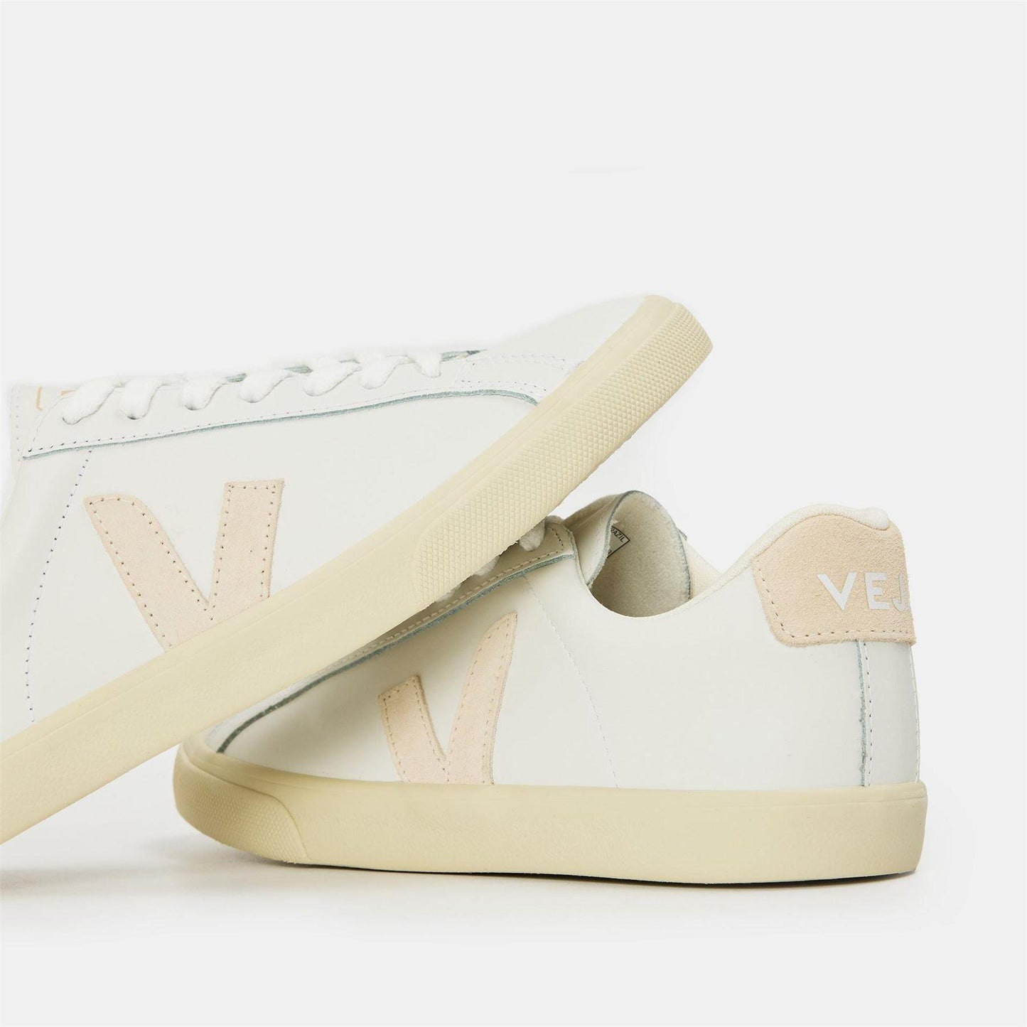 White-Sable - Lifestyle - Veja Womens-Ladies Esplar Leather Flat Trainers