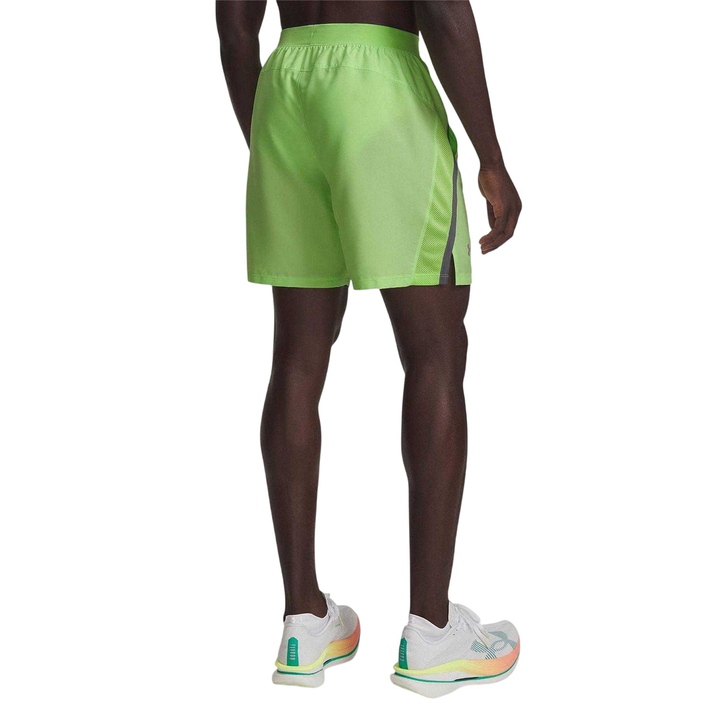 Lime-Reflective - Back - Under Armour Mens Performance Running Shorts