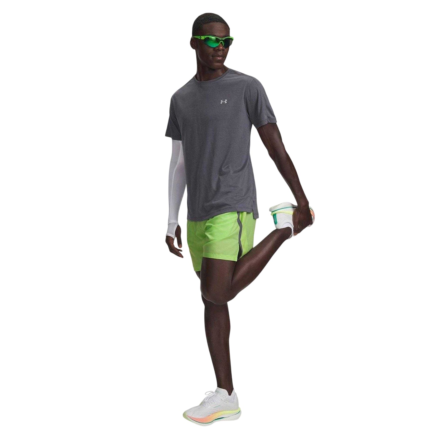 Lime-Reflective - Side - Under Armour Mens Performance Running Shorts