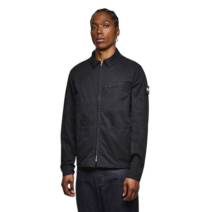 Black - Side - Weekend Offender Mens Cotton Overshirt