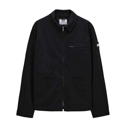 Black - Front - Weekend Offender Mens Cotton Overshirt