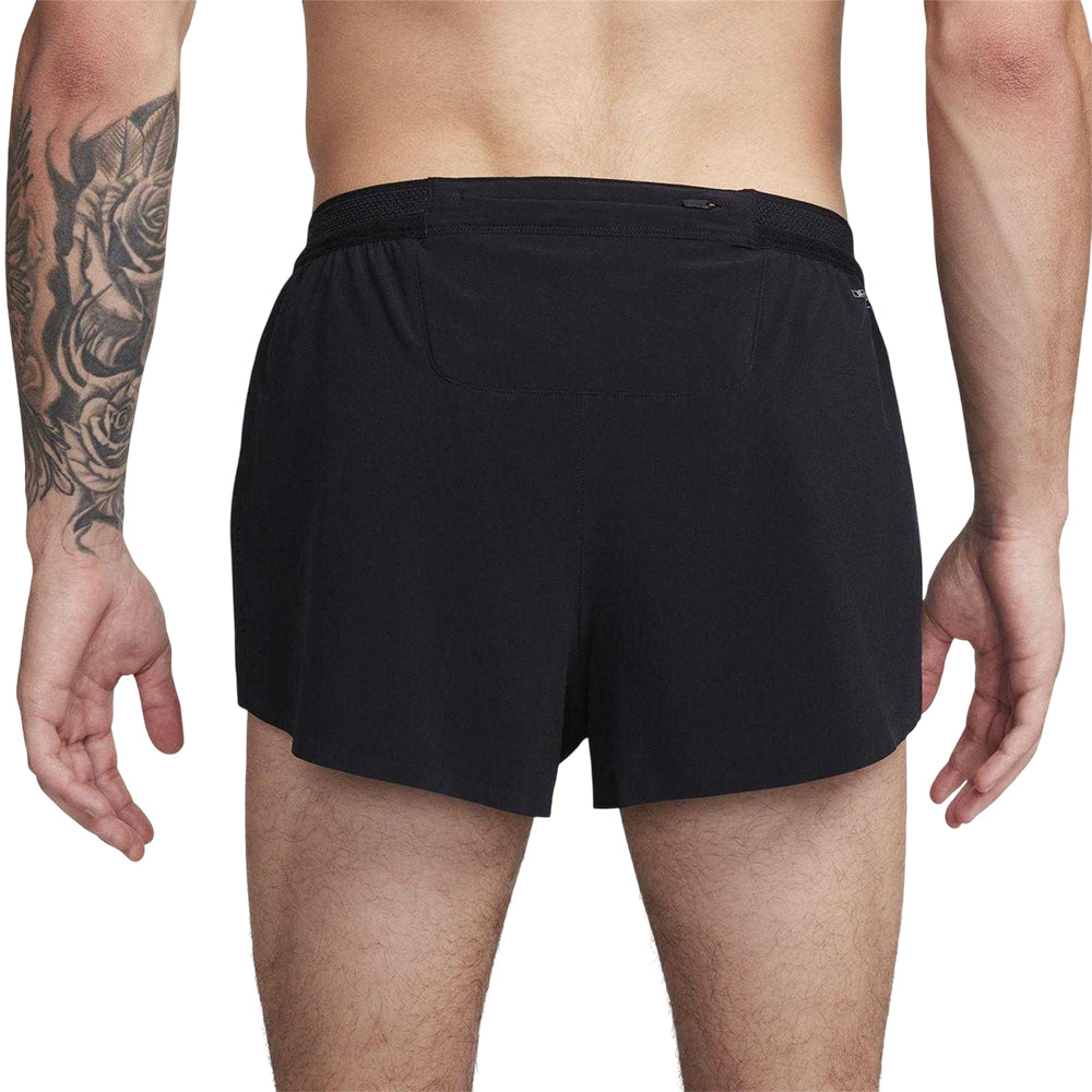Black-White - Back - Nike Mens Aero 2 in 1 Running Shorts