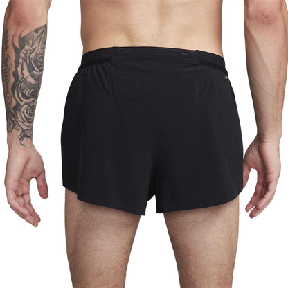 Black-White - Back - Nike Mens Aero 2 in 1 Running Shorts