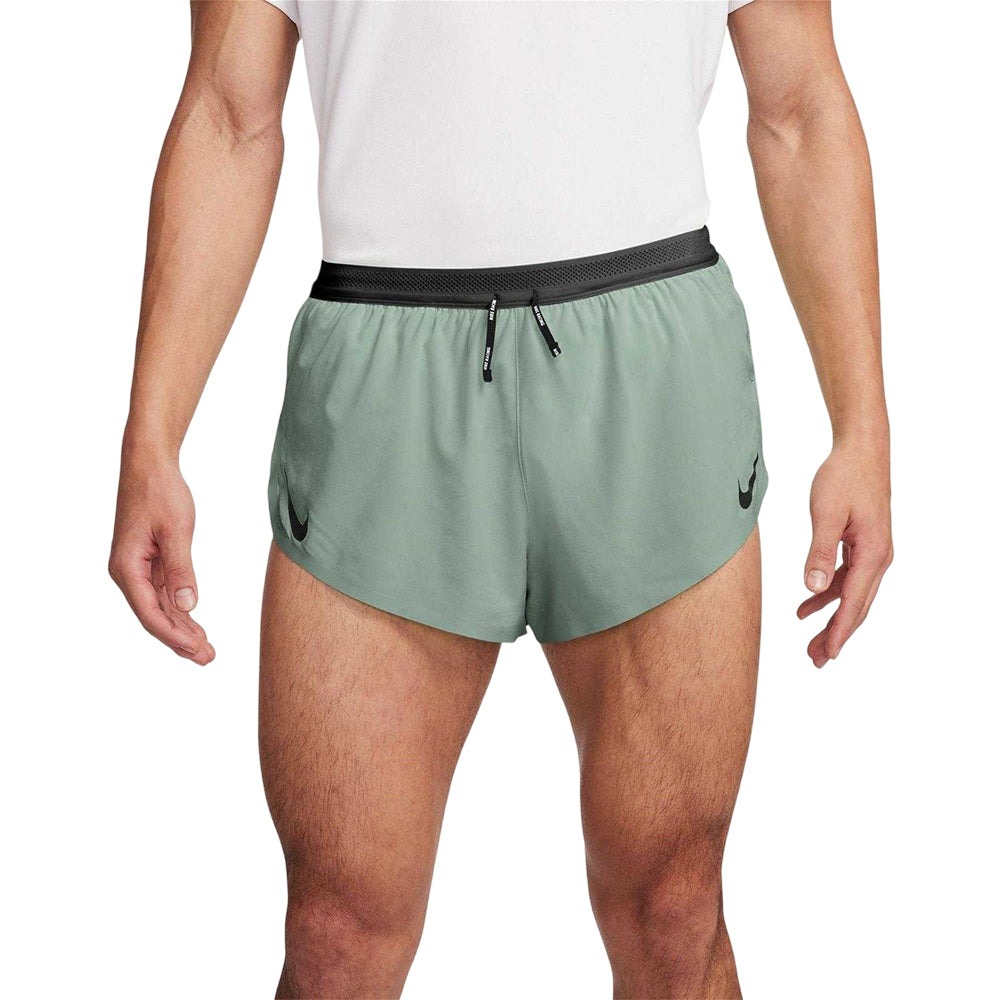 Green - Front - Nike Mens Aero 2 in 1 Running Shorts