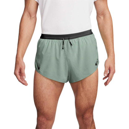 Green - Front - Nike Mens Aero 2 in 1 Running Shorts