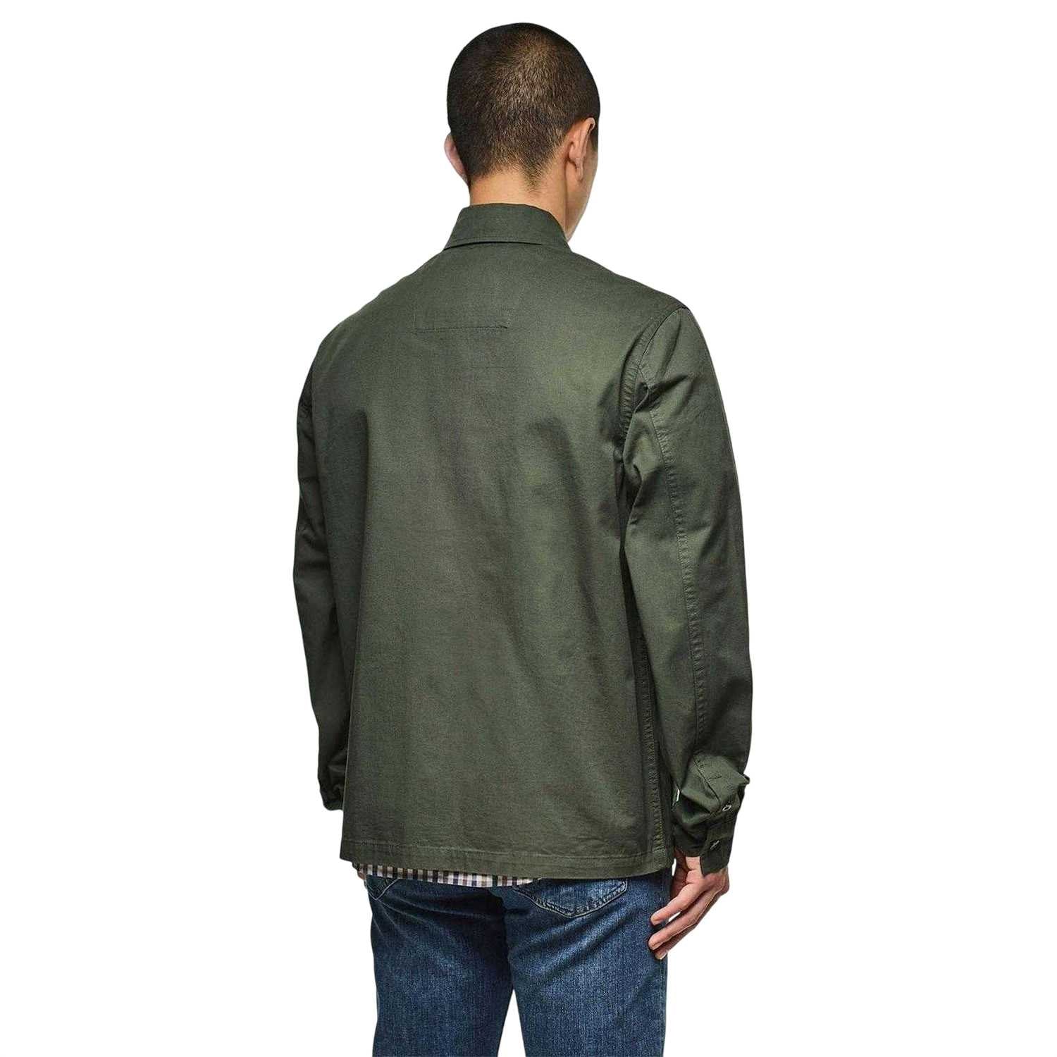 Green - Back - Weekend Offender Mens Hynde Baker Cotton Overshirt