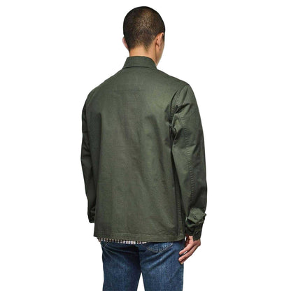 Green - Back - Weekend Offender Mens Hynde Baker Cotton Overshirt