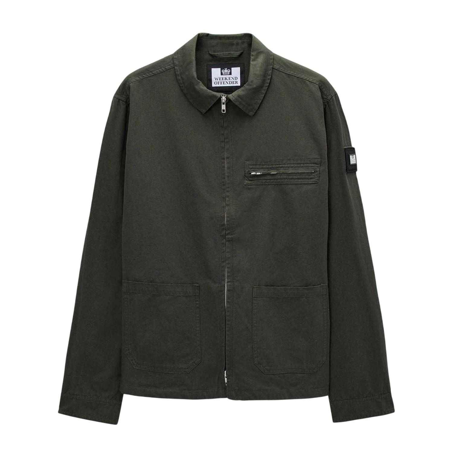 Green - Front - Weekend Offender Mens Overshirt
