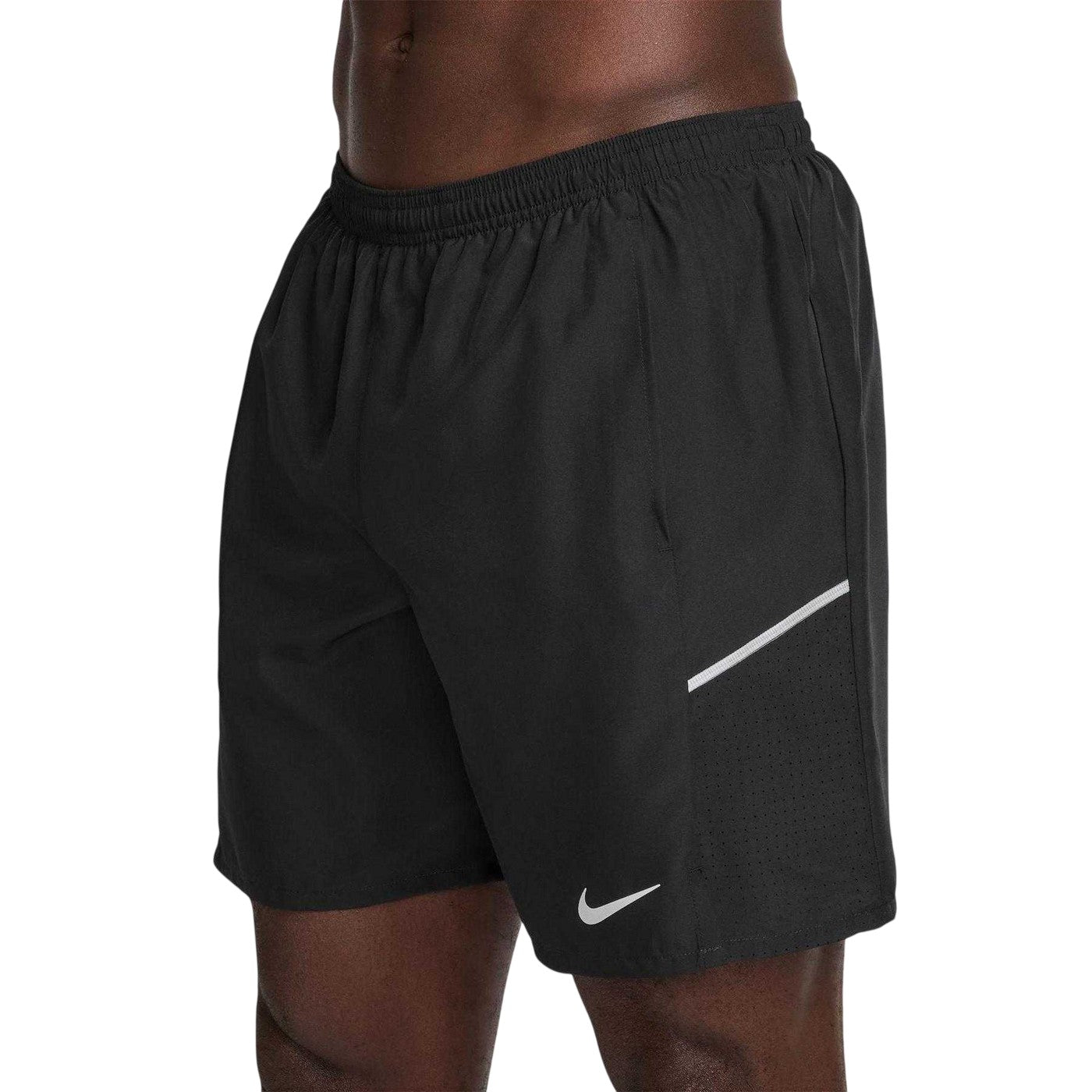 Black - Side - Nike Mens Miler 2 in 1 Running Shorts
