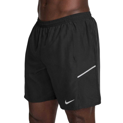Black - Side - Nike Mens Miler 2 in 1 Running Shorts