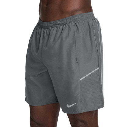 Smoke Grey - Side - Nike Mens Miler 2 in 1 Running Shorts