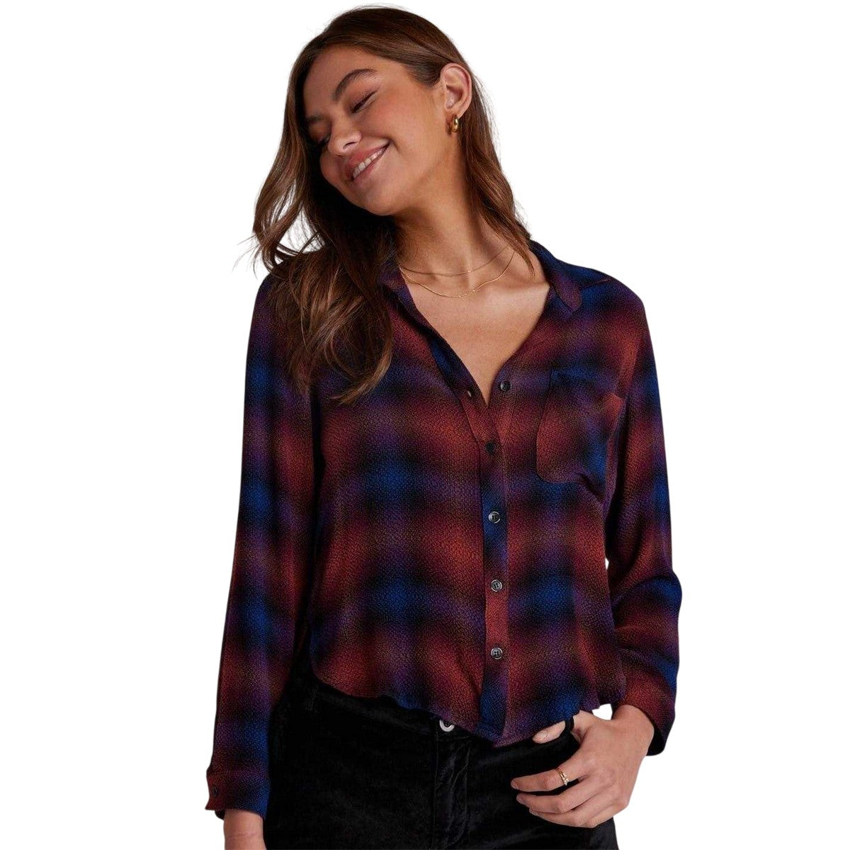 Jewel - Front - Bella Dahl Womens-Ladies Plaid Relaxed Fit Shirt