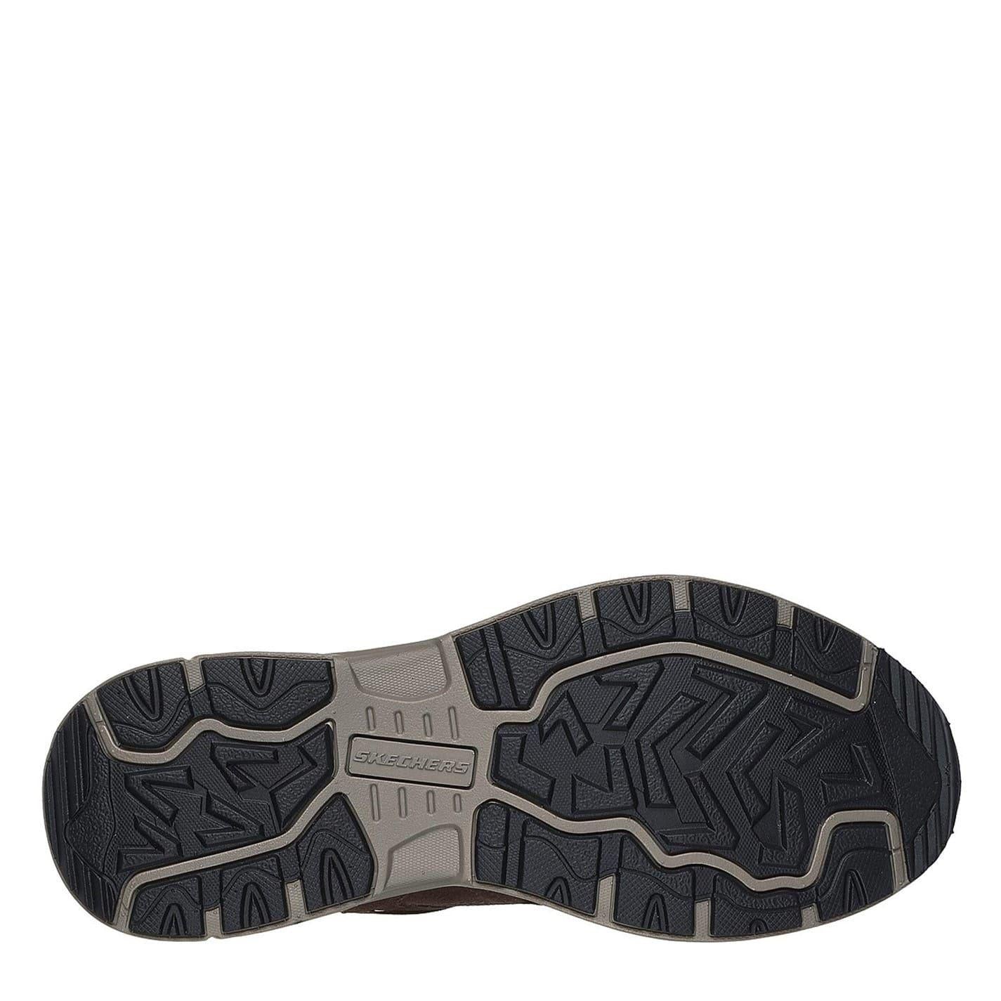 Brown - Back - Skechers Mens Oak Canyon Leather Slip-on Relaxed Fit Shoes