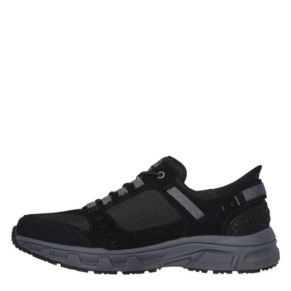 Black - Lifestyle - Skechers Mens Oak Canyon Leather Slip-on Relaxed Fit Shoes