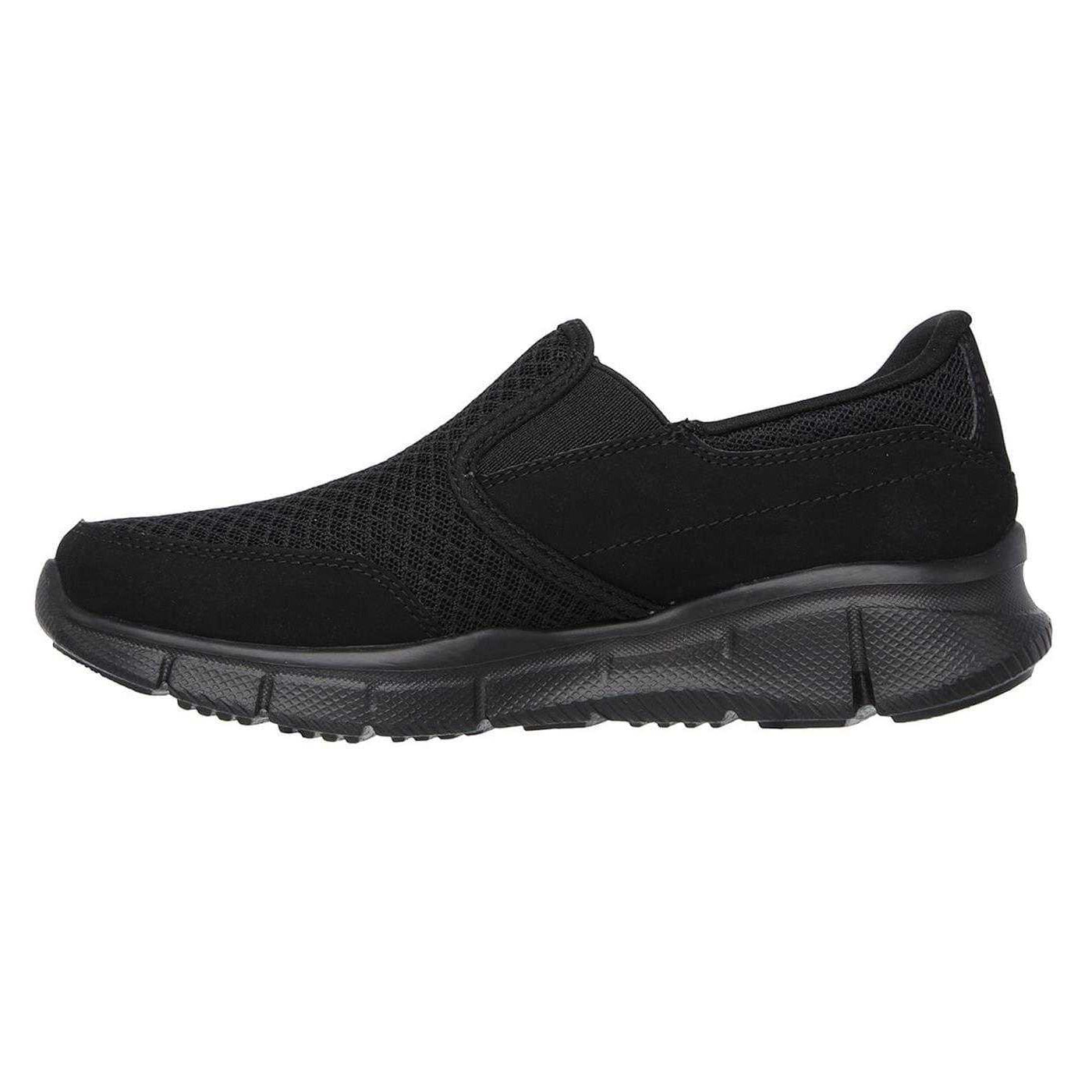 Black - Side - Skechers Childrens-Kids Equal Performance Coated Leather Shoes