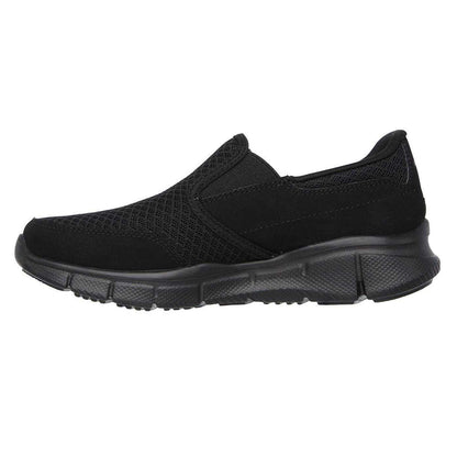 Black - Side - Skechers Childrens-Kids Equal Performance Coated Leather Shoes