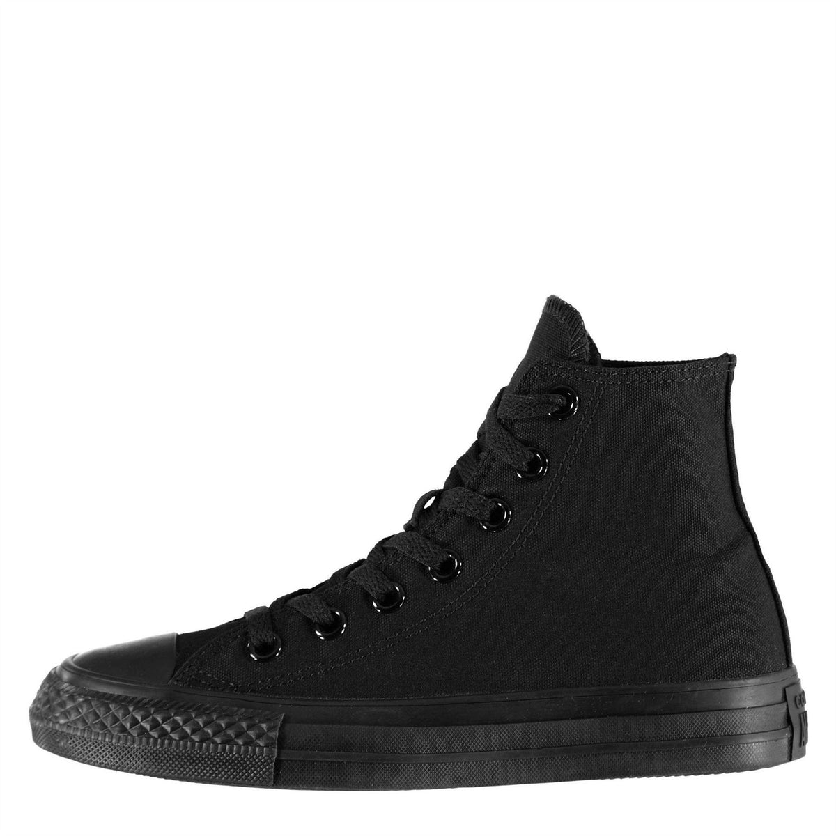Black - Side - Converse Womens-Ladies All Star Canvas High Top Trainers