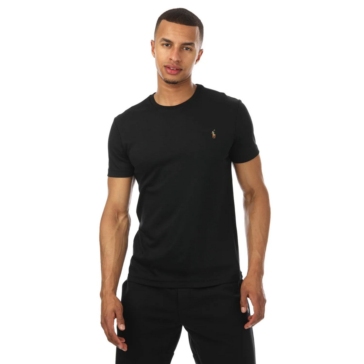 Black - Front - Ralph Lauren Mens Custom Slim T-Shirt