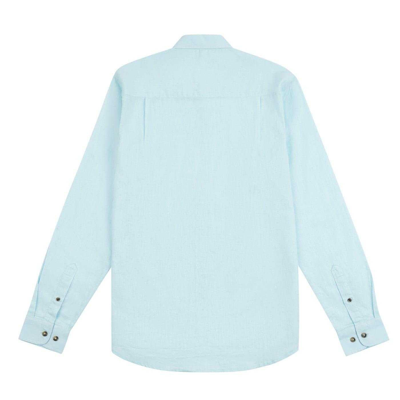 Blue Glow - Back - US Polo Assn Mens Linen Blend Long-Sleeved Shirt
