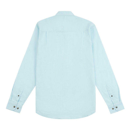 Blue Glow - Back - US Polo Assn Mens Linen Blend Long-Sleeved Shirt