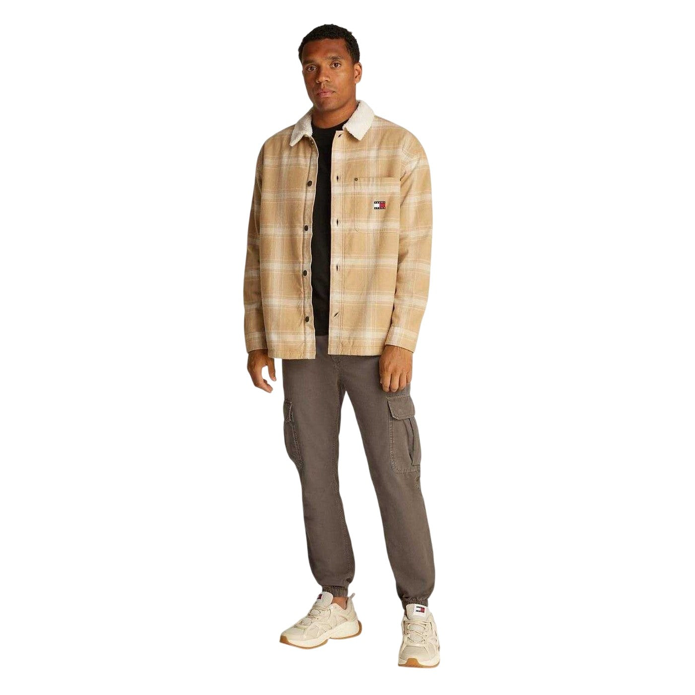 Tan - Pack Shot - Tommy Jeans Mens Shirt Jacket