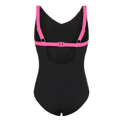 Black - Back - Zoggs Womens-Ladies Clip One Piece Swimsuit