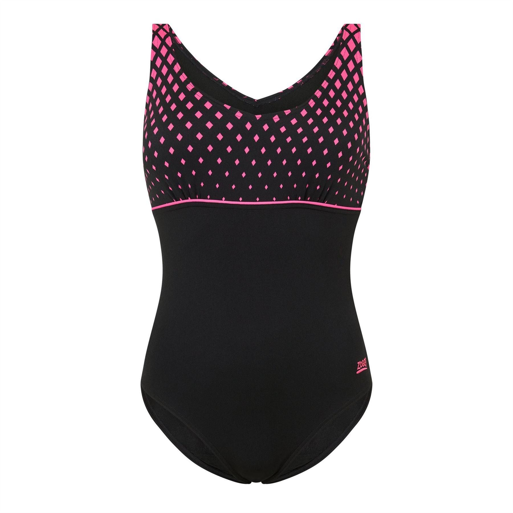 Black - Front - Zoggs Womens-Ladies Clip One Piece Swimsuit