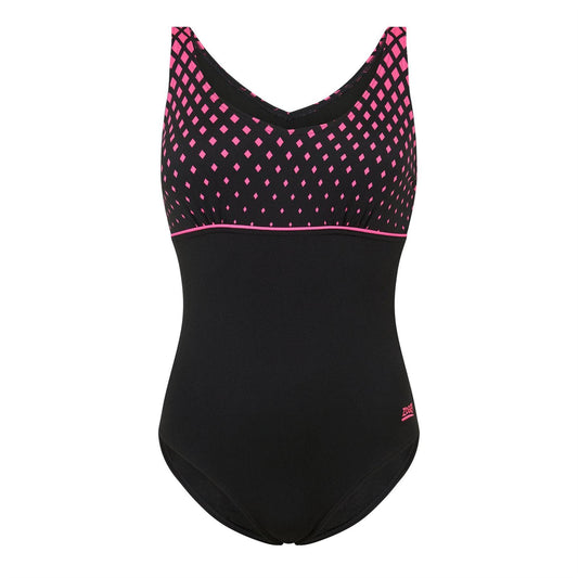 Black - Front - Zoggs Womens-Ladies Clip One Piece Swimsuit