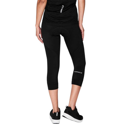 Black - Back - Pinnacle Womens-Ladies Capri Cycling 3-4 Tights