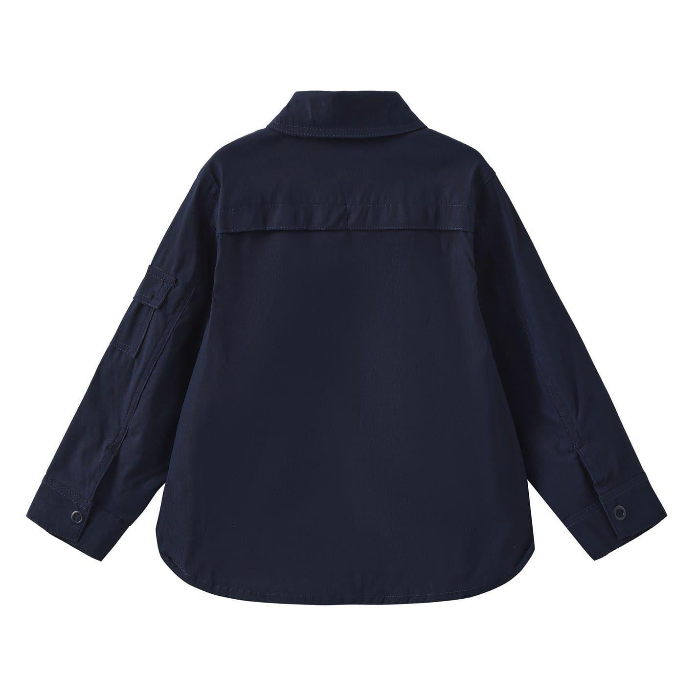 Navy - Back - Firetrap Childrens-Kids Shirt Jacket