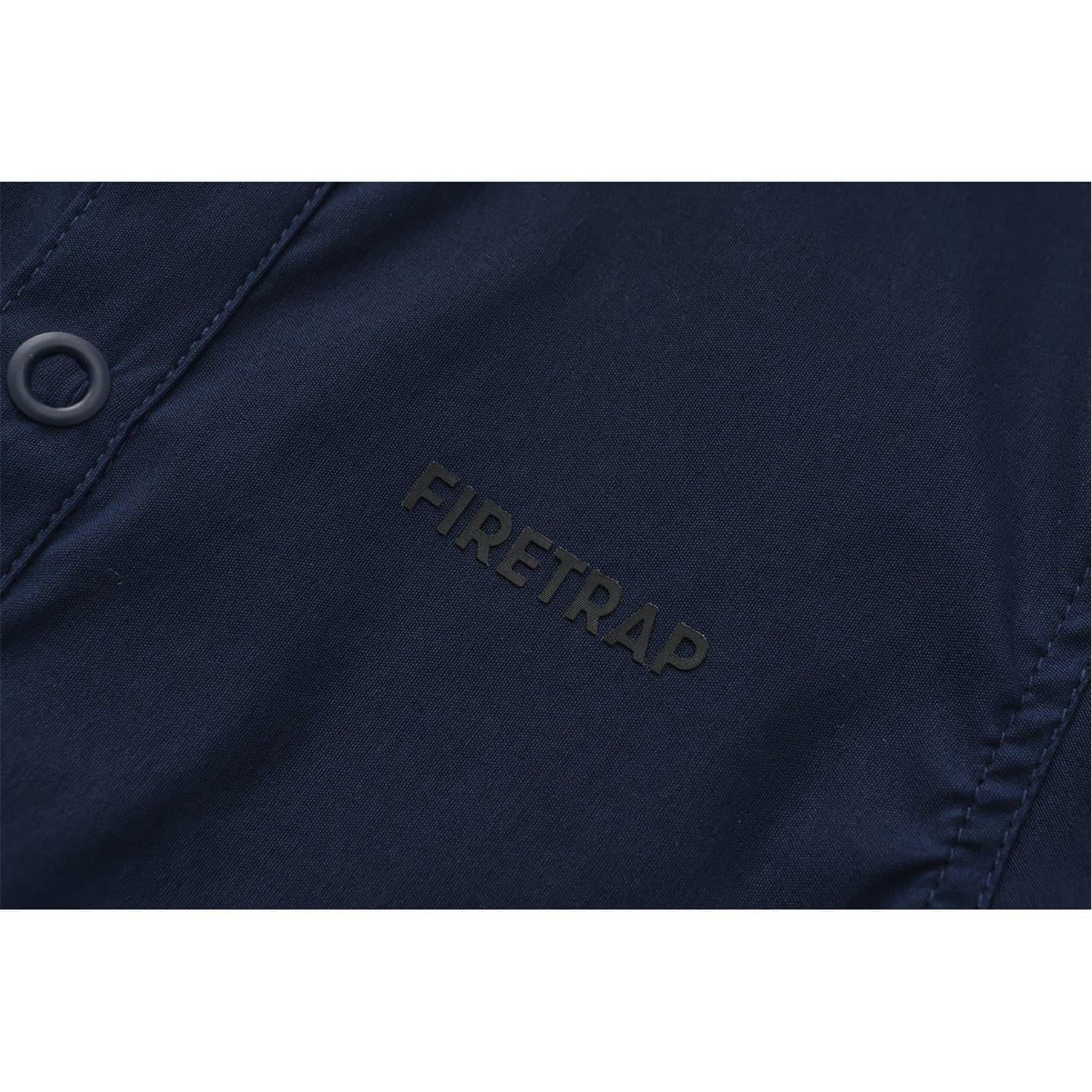 Navy - Side - Firetrap Childrens-Kids Shirt Jacket