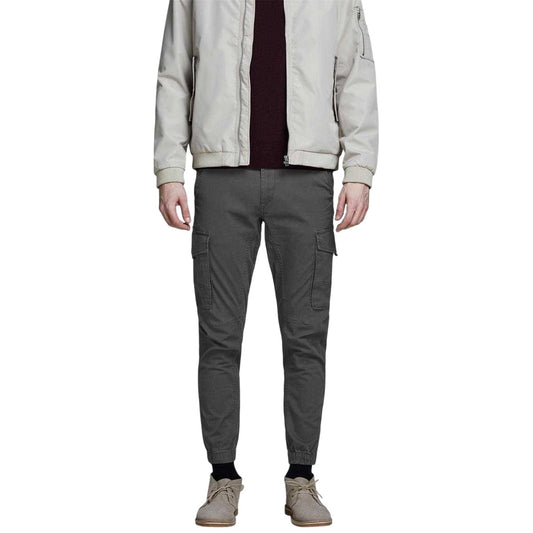 Asphalt - Front - Jack And Jones Mens Flake Slim Cargo Trousers