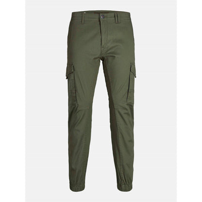Olive Night - Front - Jack And Jones Mens Flake Slim Cargo Trousers