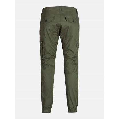 Olive Night - Back - Jack And Jones Mens Flake Slim Cargo Trousers