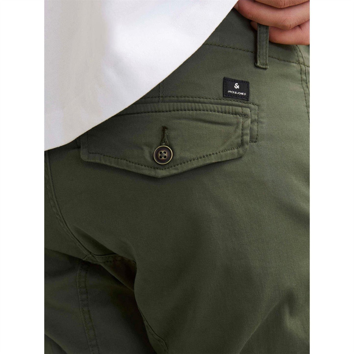 Olive Night - Pack Shot - Jack And Jones Mens Flake Slim Cargo Trousers