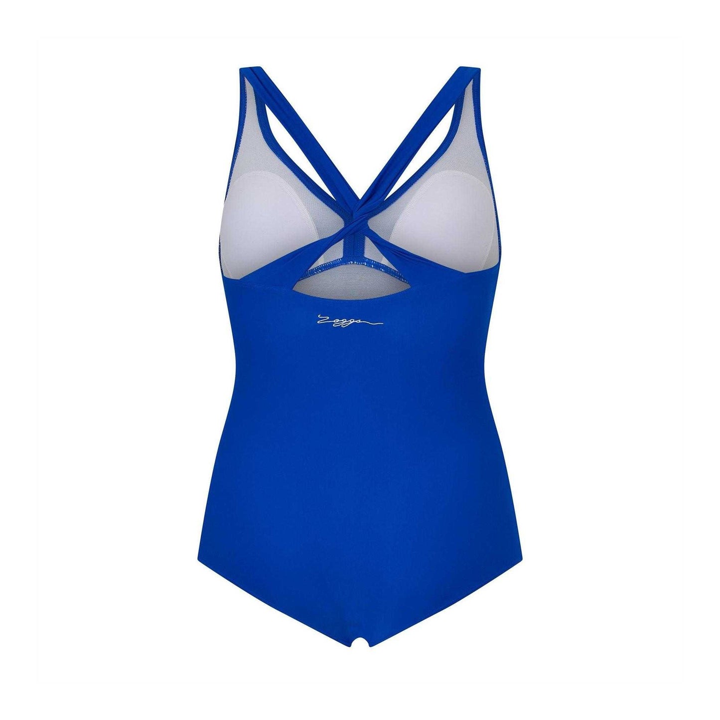 Blue - Back - Zoggs Womens-Ladies Trinity Twisted One Piece Swimsuit