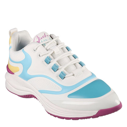 White-Green-Black - Front - Skechers Womens-Ladies Hot Melt Trainers