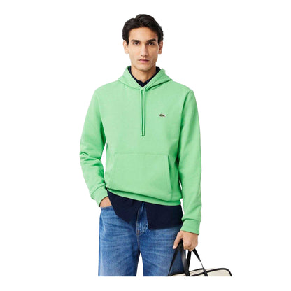 Green - Lifestyle - Lacoste Mens Organic Cotton Pullover Hoodie